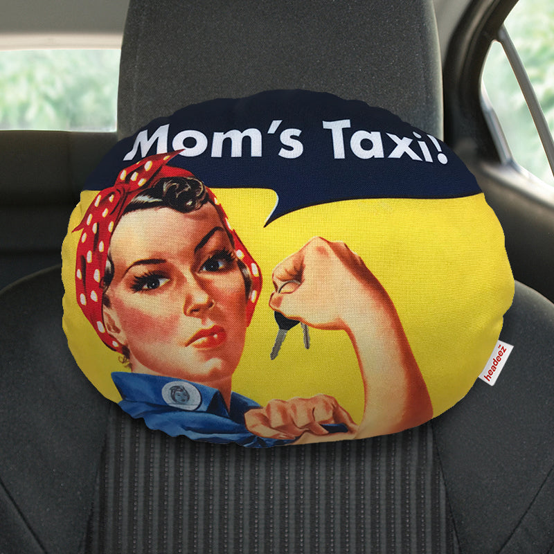Mom's Taxi Travel Pillow on seat