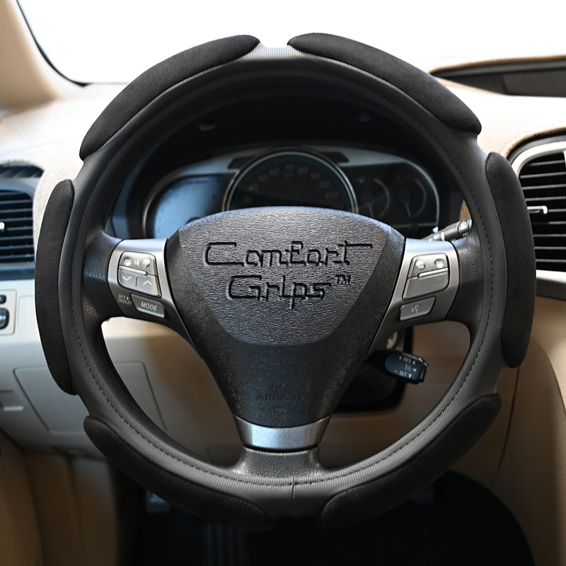 Multi Grip Black steering wheel cover front view