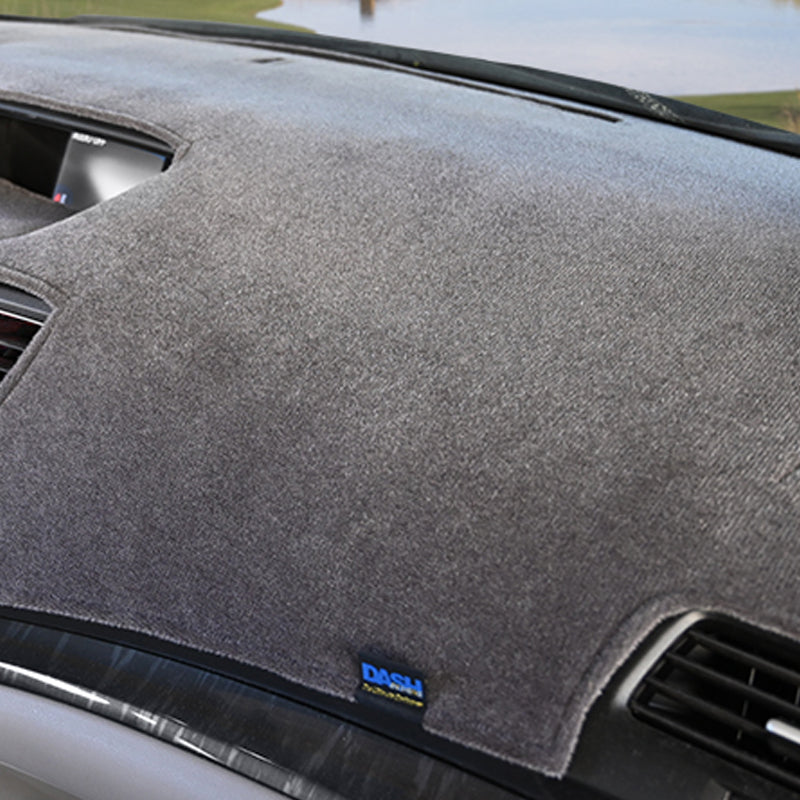 Plush Velour Medium Gray dash cover closeup