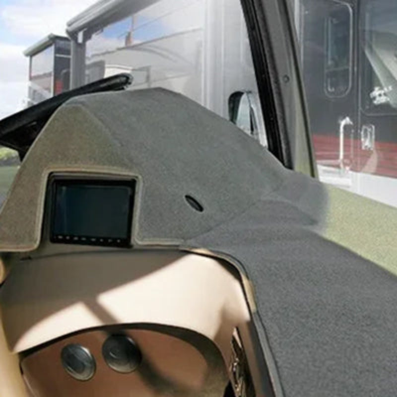 Gray RV Dash Cover for a Winnebago Closeup