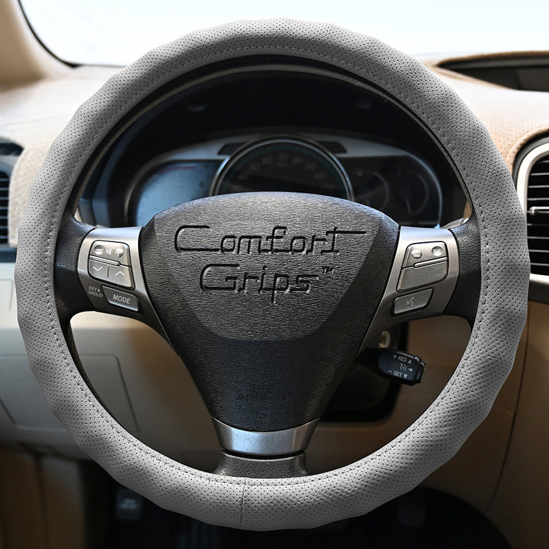 Racing Grip Gray steering wheel cover front view
