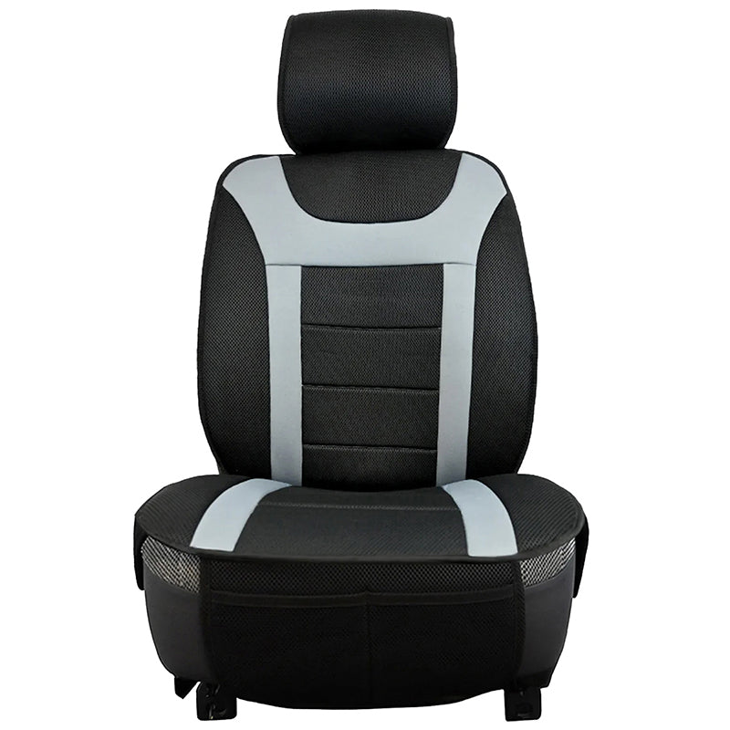 Black and Gray Seat Topper front view