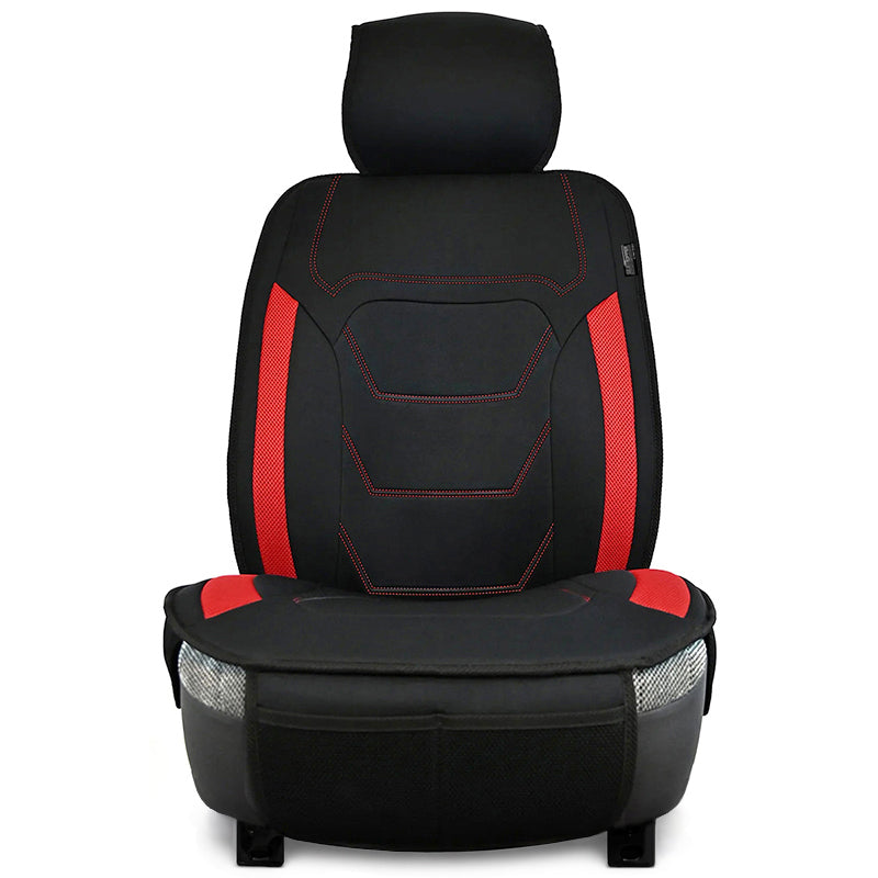 Black and Red Seat Topper front view