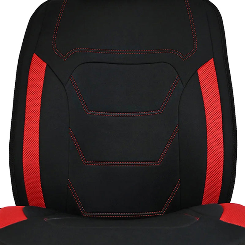 Red Seat Topper accent and stitching detail
