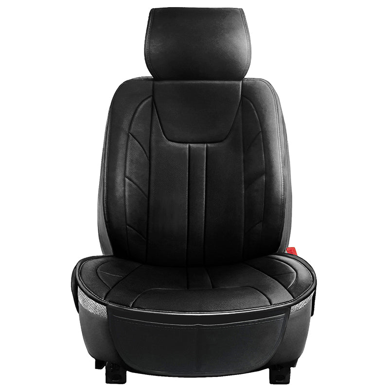 Black Leatherette Seat Topper front view