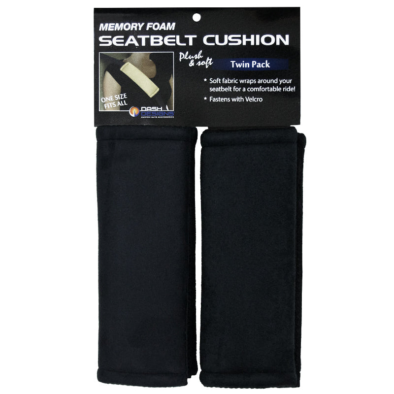 Seat Belt Cushion Black Twin Pack