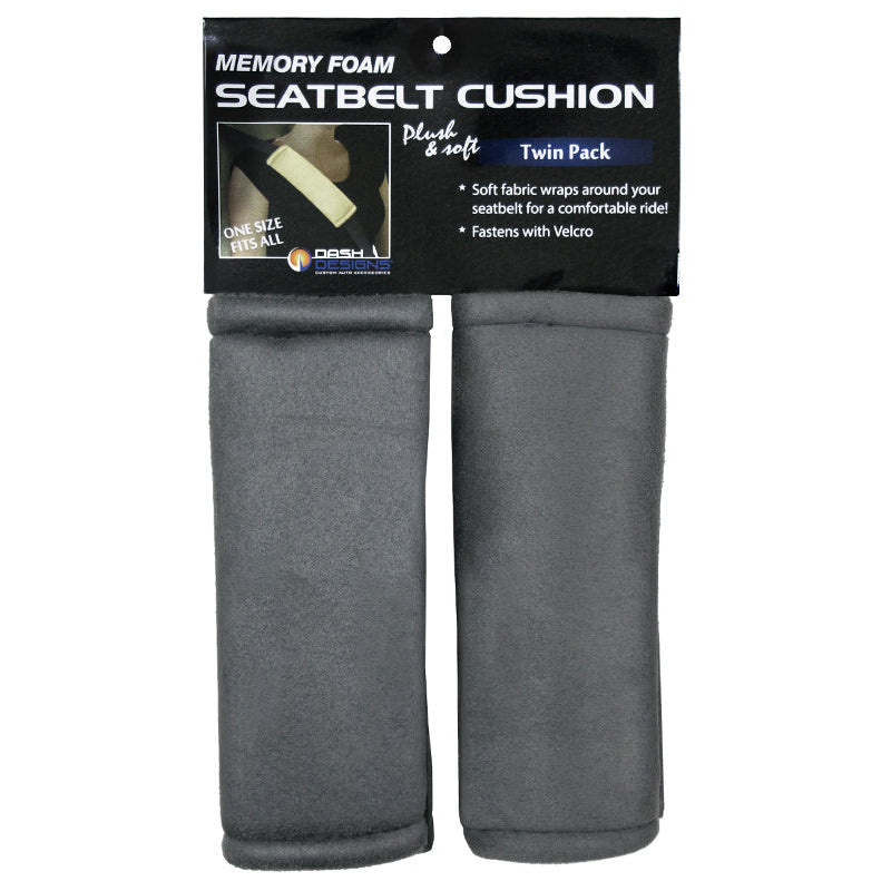 Seat Belt Cushion Gray Twin Pack