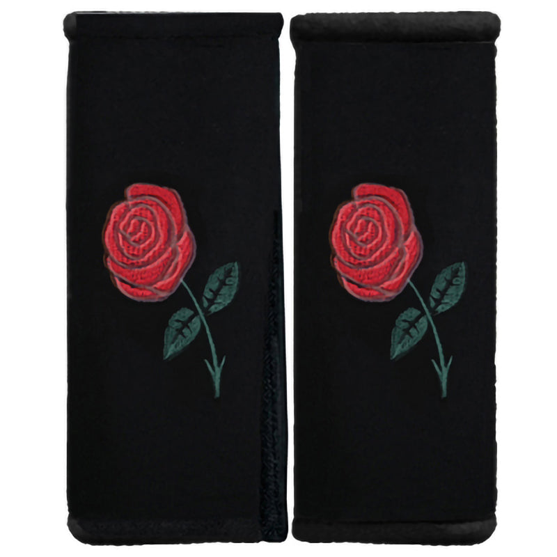Seat Belt Cushion Red Rose Twin Pack