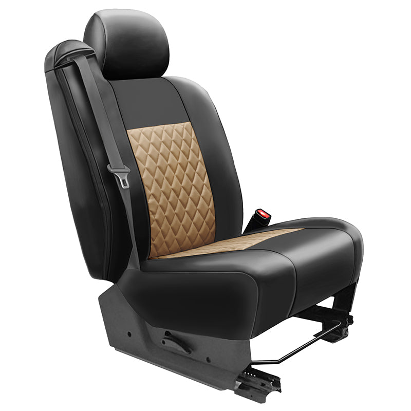 Seat Décor Leatherette 2-Tone Diamond Beige bucket seat