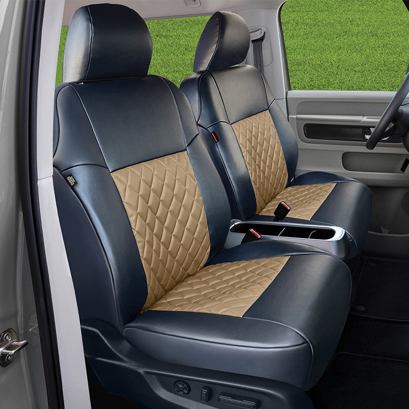 Seat Décor Leatherette Diamond Beige seat covers