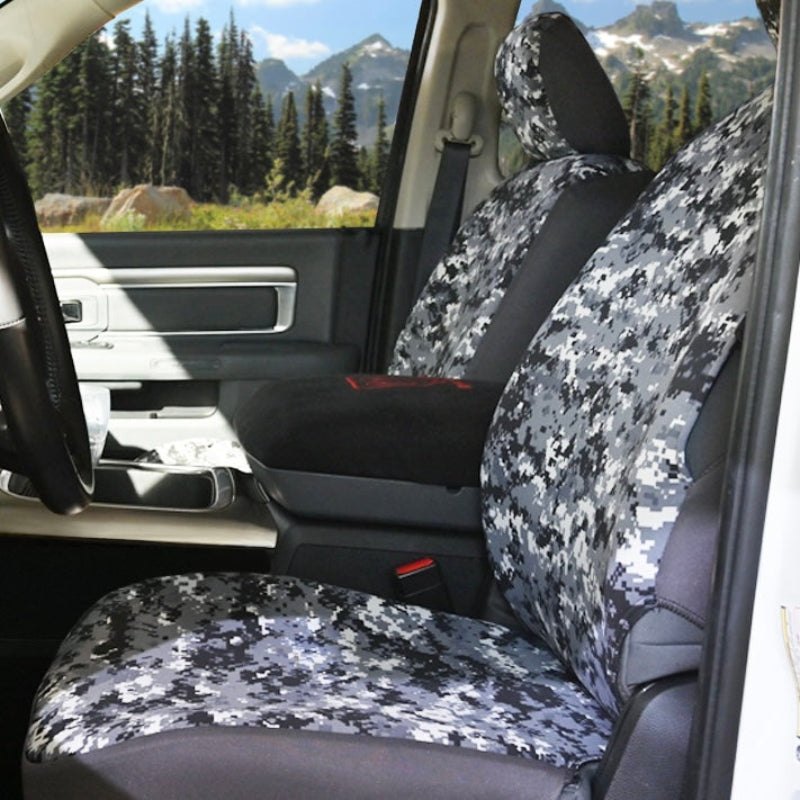 Seat Designs Digital Camo Charcoal Solid seat covers