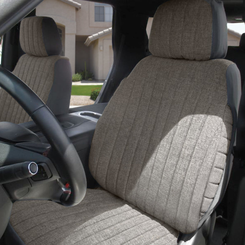 Seat Designs Gray Tweed front seat covers