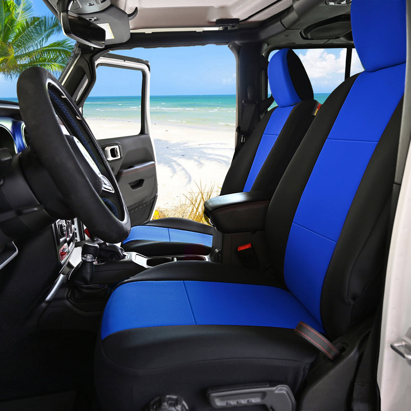 Seat Designs Jeep Neoprene Blue at beach
