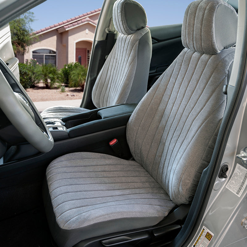 Seat Designs Plush Velour Gray seat covers