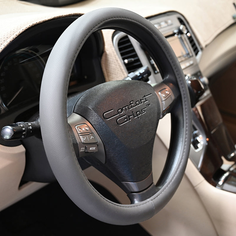 Sedona Grip Gray steering wheel cover left side view