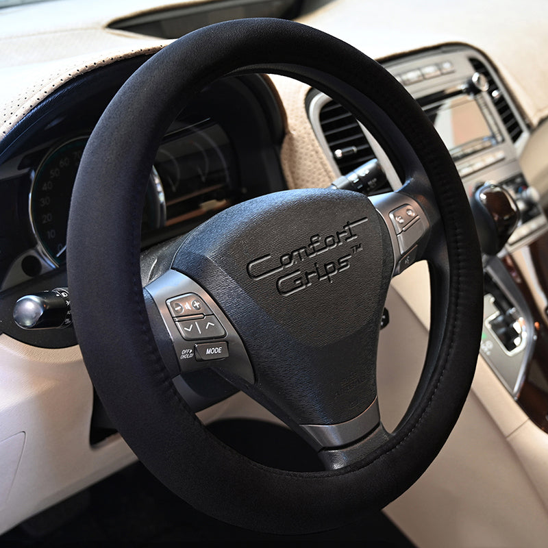 Ultra Plush Black steering wheel cover left side