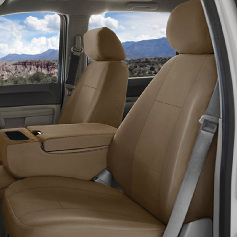Seat Designs Kingston Tan with console driver's side, mountains in background